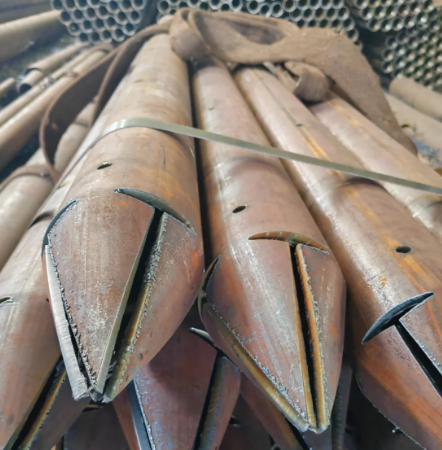 天门出尖打孔加工无缝注浆钢花管注浆管厂家